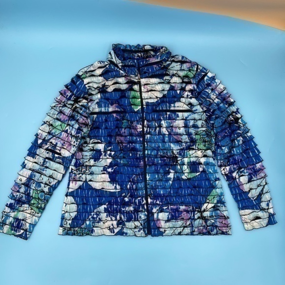 Vintage Flare Floral Zip Up Light Jacket